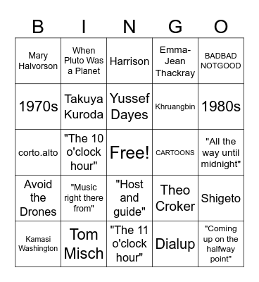 Jazz Odyssey July 2025 Edition Bingo Card