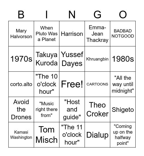 Jazz Odyssey July 2025 Edition Bingo Card