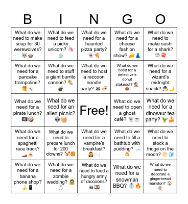B18 L1 What do we need for a zombie wedding? 🧟💍 Bingo Card
