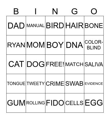 DNA BINGO Card