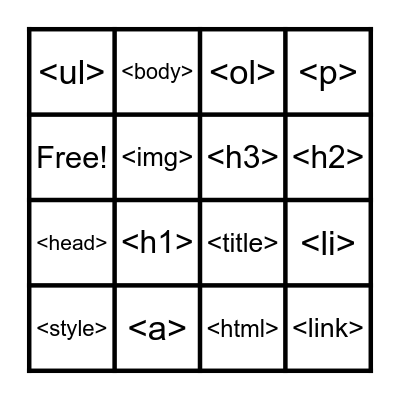 Webwise Bingo Card