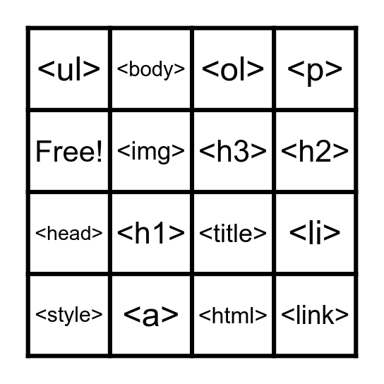 Webwise Bingo Card
