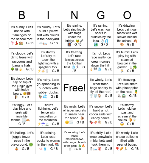 B23 L18 Let’s have a picnic with ghosts near the woods. 👻 Bingo Card
