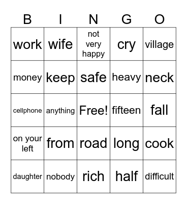 Fun in Thailand Bingo Card