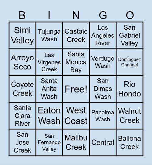 LA Region Summer Potluck Bingo Card