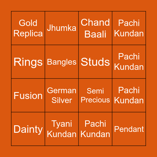 Bling Bingo Card