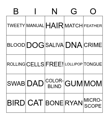 DNA Bingo Card