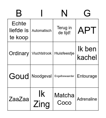 Mex's Sleepover Party! Bingo Card