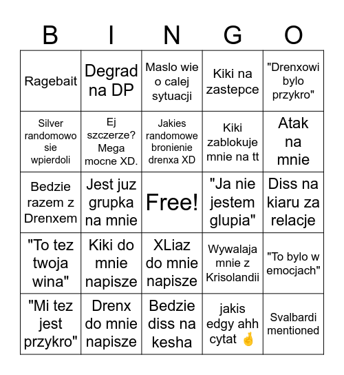 Drama z Kiki 14.07.25 Bingo Card