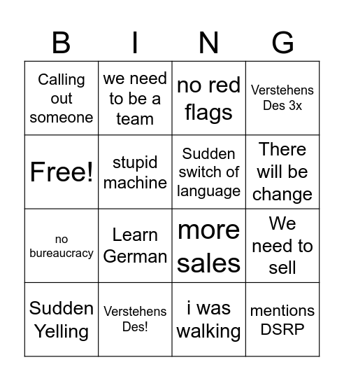 Mindset Bingo Card