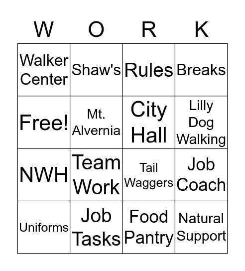 The world of work Bingo Card