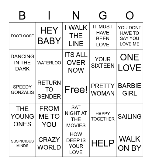 SANDYMOUNT Bingo Card