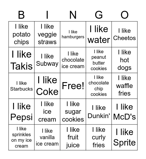 Getting To Know You 2 Bingo Card