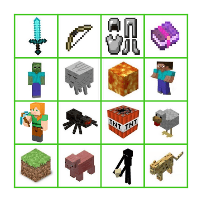 Minecraft Bingo Card