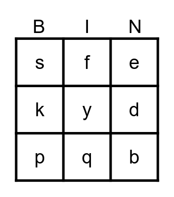 Alphabet Bingo Card