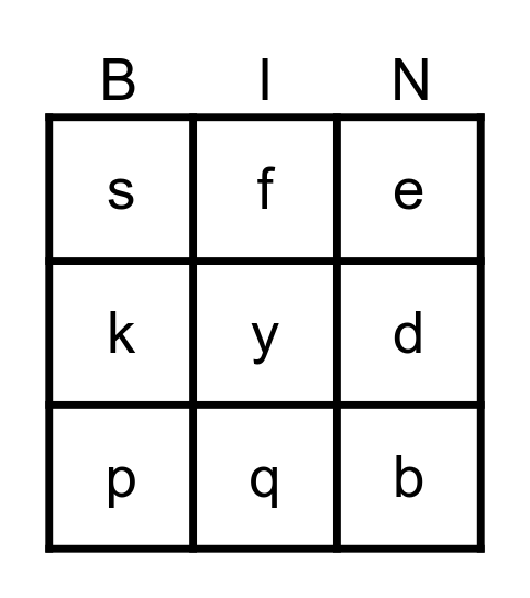Alphabet Bingo Card
