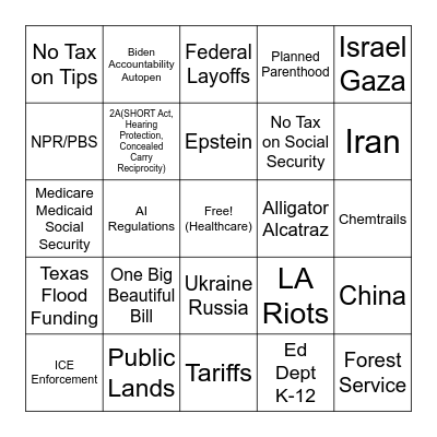 Tele-Town Hall Bingo Card