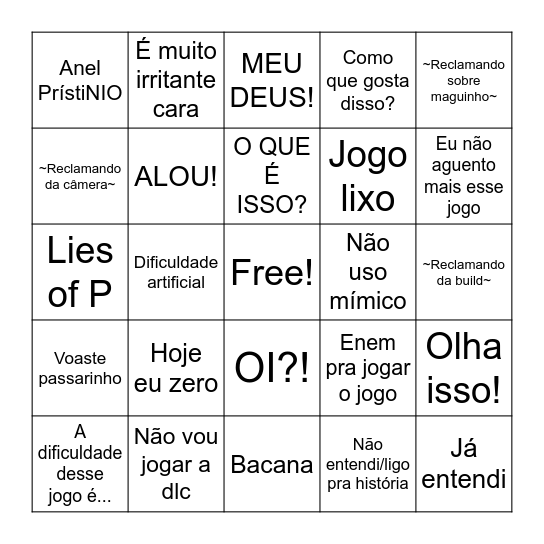 Elden Bingo Card