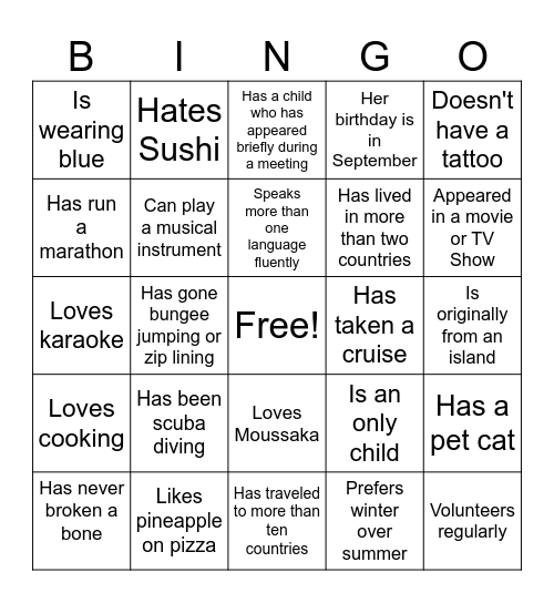 EMEA BCS Team Bingo Card