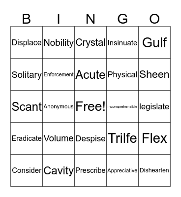 Spelling-Lesson 4 Bingo Card