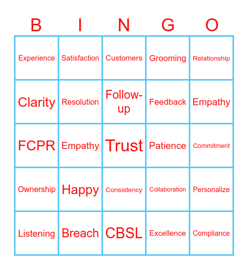 CX Week - Mission Possible Bingo Card