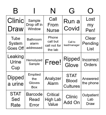 Lab Bingo Card