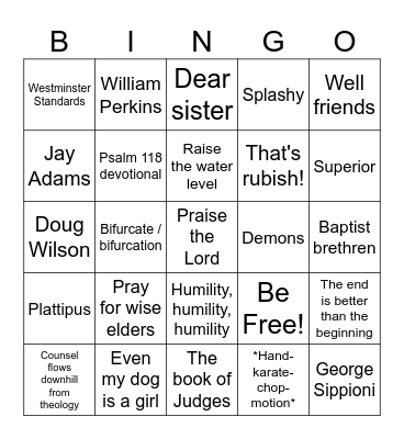 Dr. Evans Bingo Card