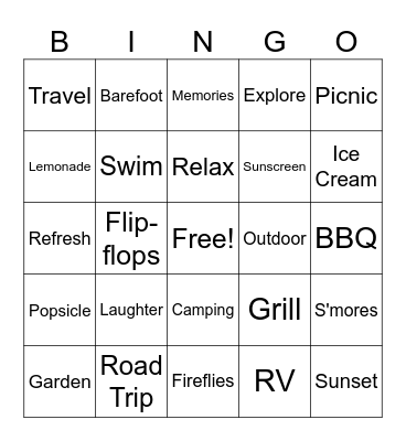 Summer OIT Bingo Card