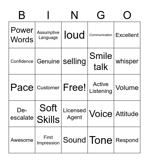 Bingo Soft Skills Bingo Card