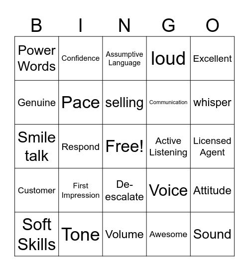 Bingo Soft Skills Bingo Card