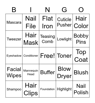 Excite Camp Bingo Card