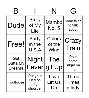 Music ! Bingo Card