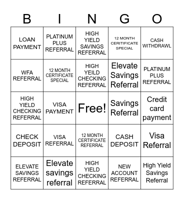 REFERRAL BINGO Card