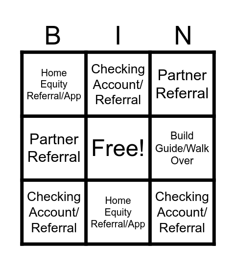 Scorecard Bingo Card