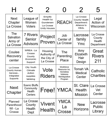 Project Homeless Connect Bingo Card