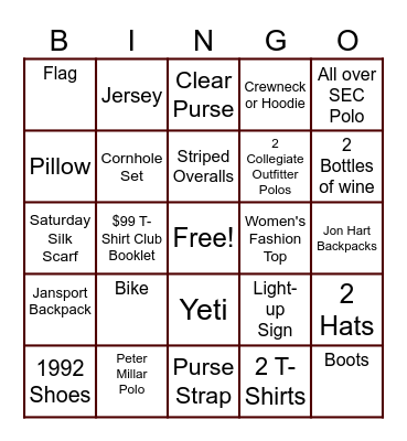 Sales Bingo Card