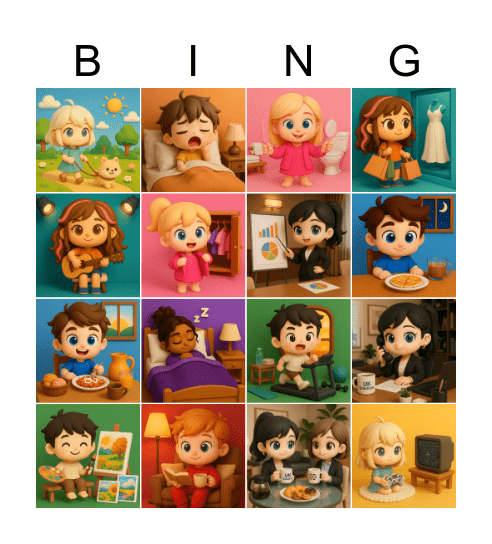 Daily Routine Bingo Card