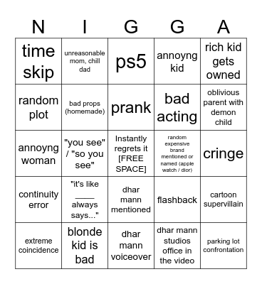 Dhar Mann Bingo v4 Bingo Card