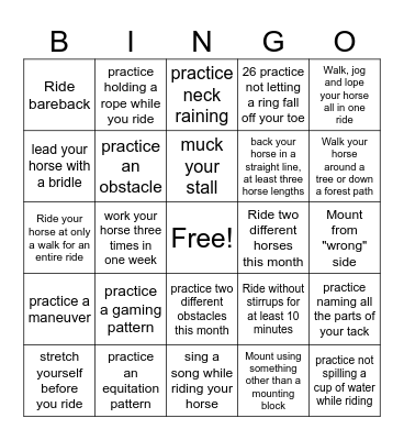 Western bingo Card