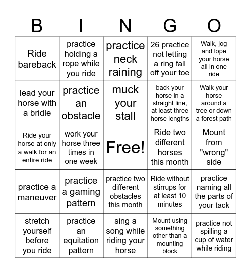 Western bingo Card
