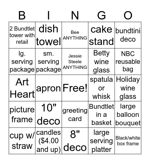 GSR Bingo Card