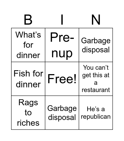 Laurie Bingo Card