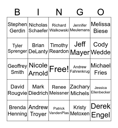 Albany International- Holiday Party Bingo Card