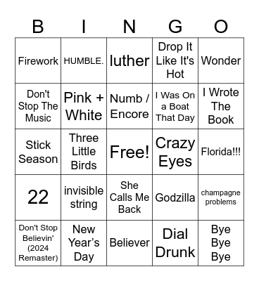 Crawford Kids Music Bingo! Bingo Card