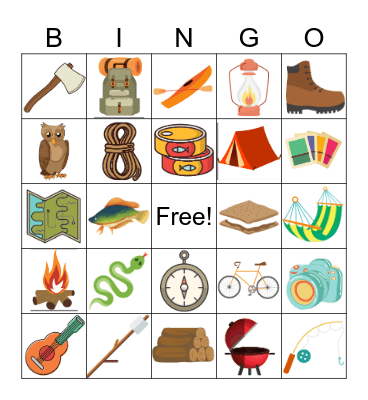 Camping Bingo Card
