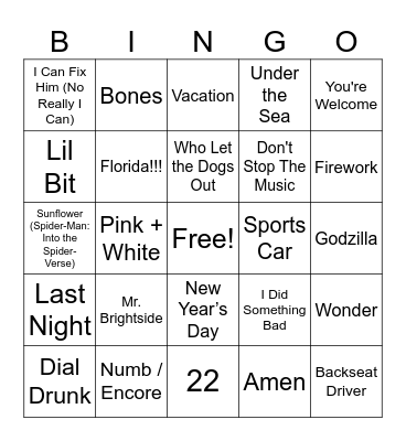 Crawford Crew Kids Music Bingo! Bingo Card