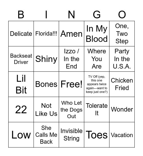 Crawford Crew Kids Music Bingo! Bingo Card