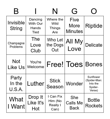 Crawford Crew Kids Music Bingo! Bingo Card
