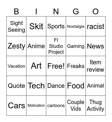 REELS BINGP Bingo Card