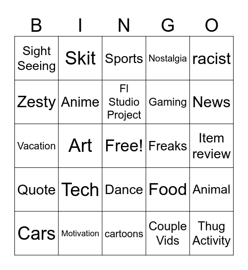 REELS BINGP Bingo Card